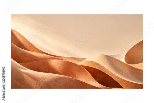 Abstract Terracotta Sandstone Waves with Warm Beige Organic Curves and Soft Natural Light