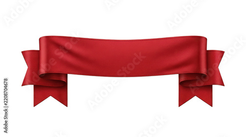 Red ribbon banner isolated on transparent background