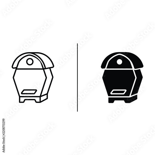 Simple black and white icon set of a security camera