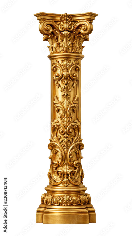 Obraz premium PNG Ornate golden decorative column