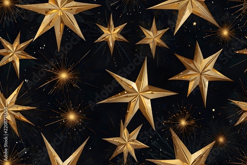 Elegant Seamless Christmas Star Pattern Background with Festive Abstract Design for Holiday Wrapping Paper Decorations Cards and Seasonal Projects