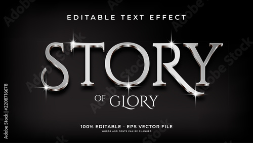 Story of glory 3d vector text effect with elegant modern style design