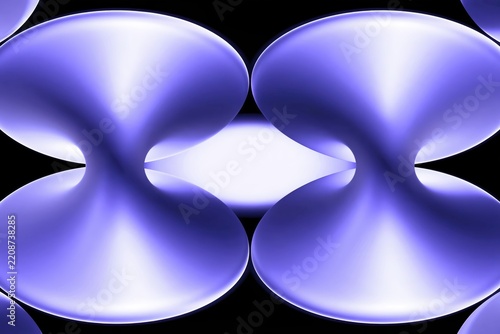 Abstract purple forms with white highlights