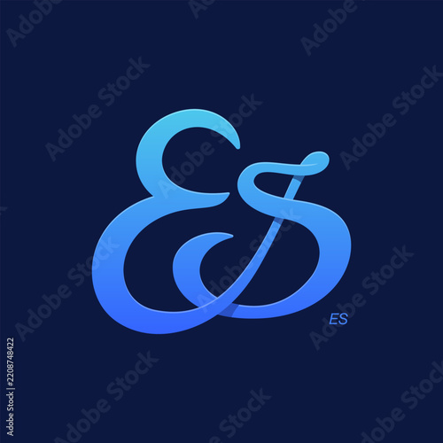 Letter E and S Monogram Vector Logo	