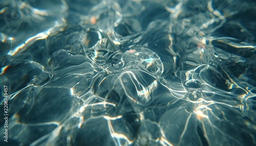 Crystal clear spring water source close-up pure nature background