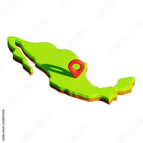 3d map of Mexico