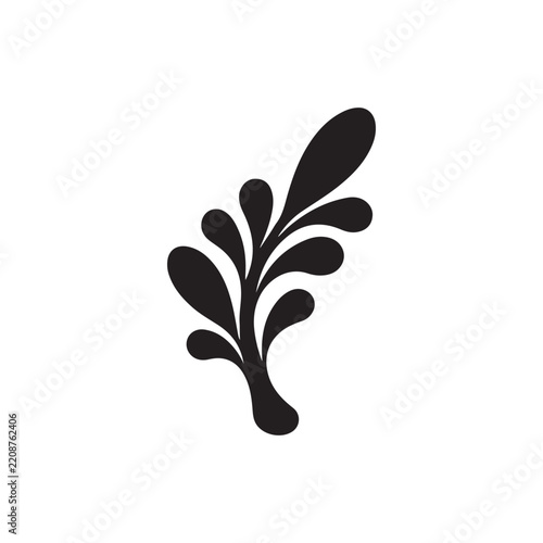 Elegant Botanical Leaf Branch Silhouette Vector