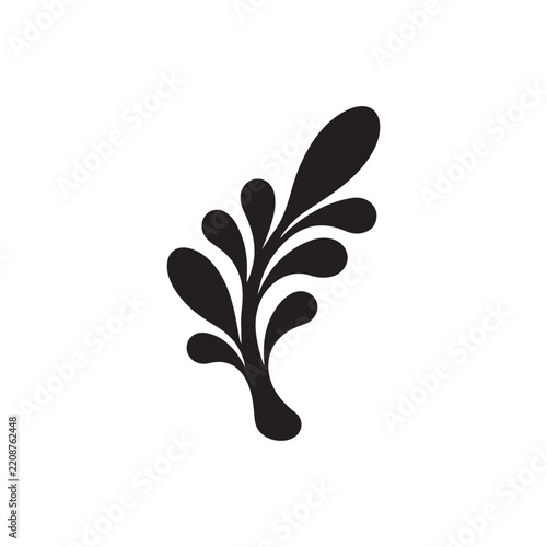 Elegant Botanical Leaf Branch Silhouette Vector