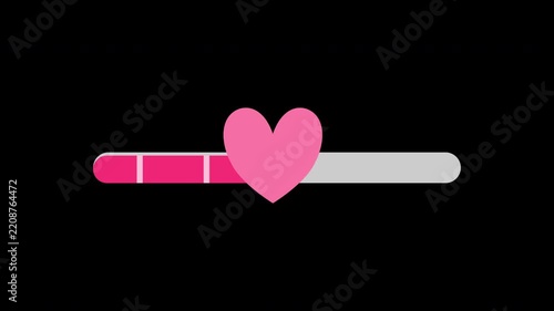 loading. Heart progress bar animation on pink