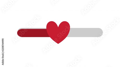 Love progress bar with red heart icon animation Animated Heart Icon Loading Bar cartoon