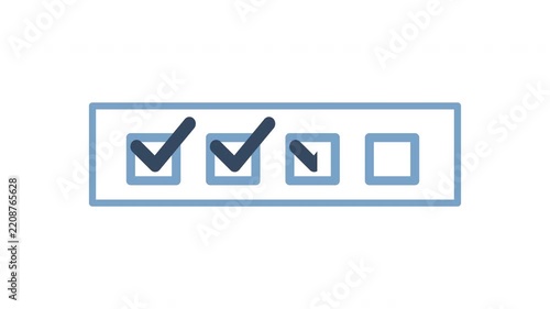 process with check mark icon animation and tick mark icon