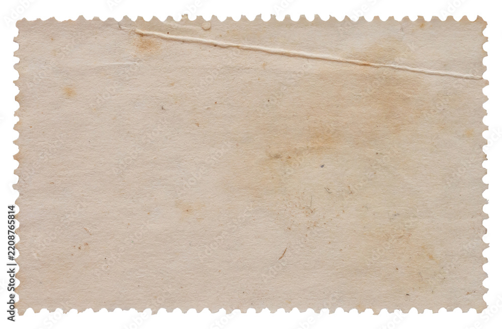 Obraz premium Blank old postage stamp isolated on white background