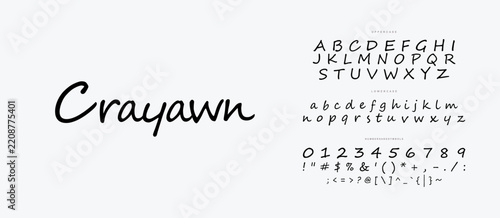 Handwritten lettering design for typography. Simple fun font graphic.