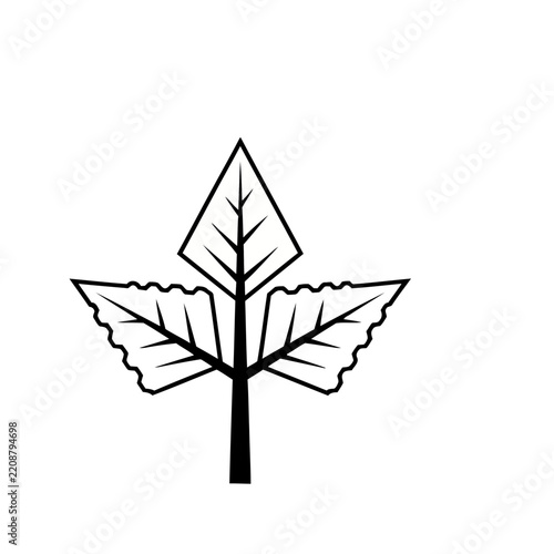Stylized Tree with Three Leaves