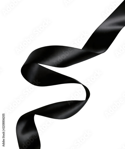 Black Friday sale decorative silk ribbon isolated on transparent background