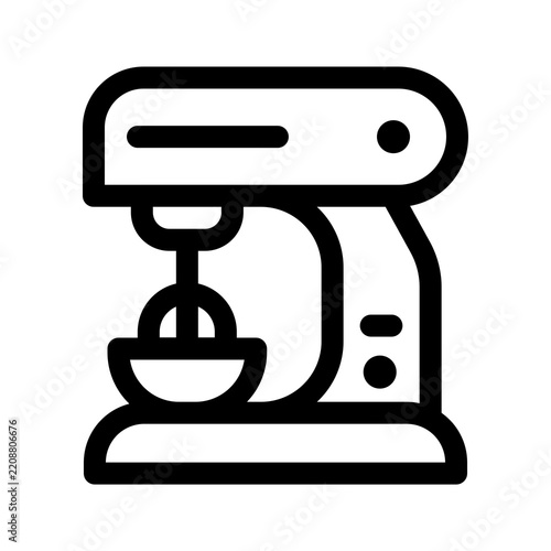 Hand Mixer Outline Icon – Electric Beater, Baking and Kitchen Appliance Line Symbol