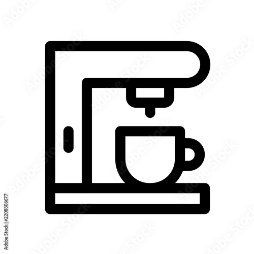 Coffee Maker Outline Icon – Coffee Machine, Brewing and Kitchen Appliance Line Symbol