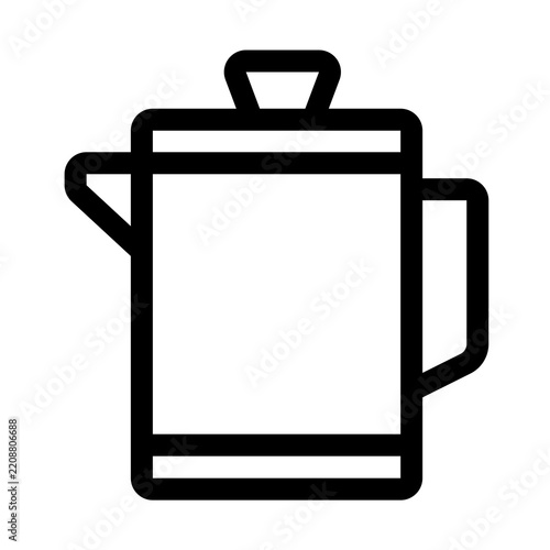 Electric Kettle Outline Icon – Kitchen Appliance, Hot Water and Tea Line Symbol