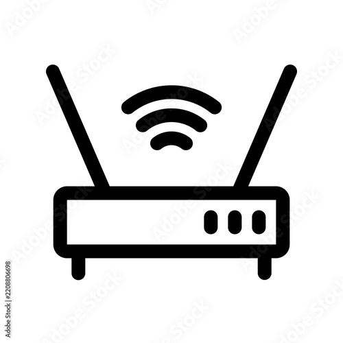 WiFi Outline vector Icon – Wireless Internet, Network Connectivity Line Symbol