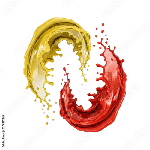 Dynamic liquid splash collision abstract design