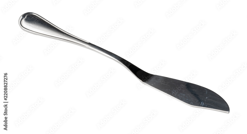 Fototapeta premium Butter knife on a white background with a simple design