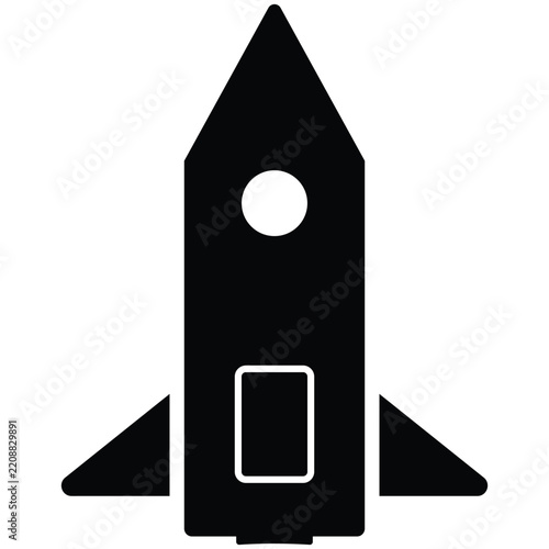 Minimalist Space Rocket Launch Vector Icon Symbol for Startup Growth, Tech Science Projects, Future Exploration and Innovation Graphic Design Isolated