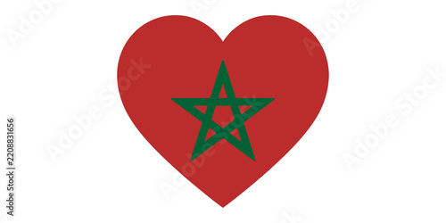Obraz na plátně Moroccan flag heart shaped symbol for national pride and love identity