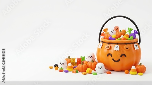 Cute 3D Halloween Candy Mix and Trick or Treat Bucket