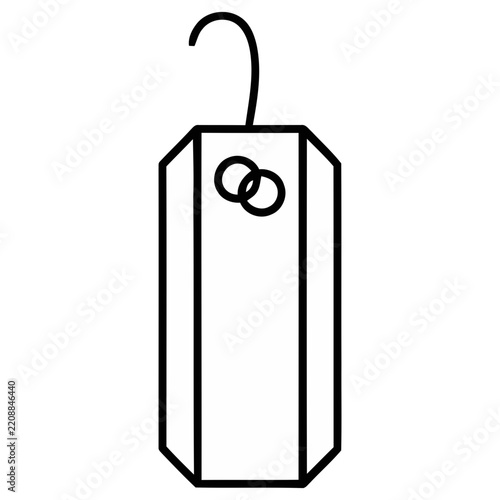 Vector icon of a tea bag with two rings