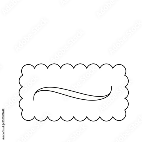Scalloped Rectangle with Swirl