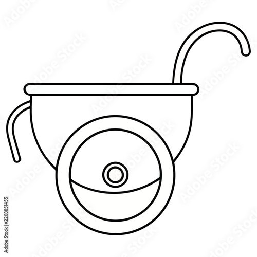 Single wheel cart outline