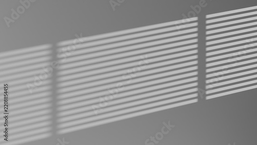 Window blind shadow overlay on grey background. Modern minimalist gobo light effect.