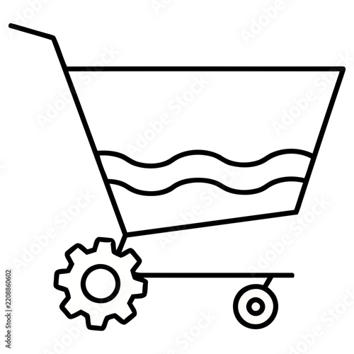 Shopping cart with gear and water