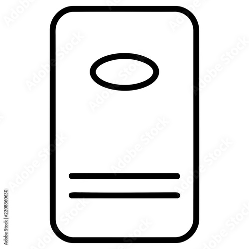 Simple icon of a vertical rectangle with rounded corners