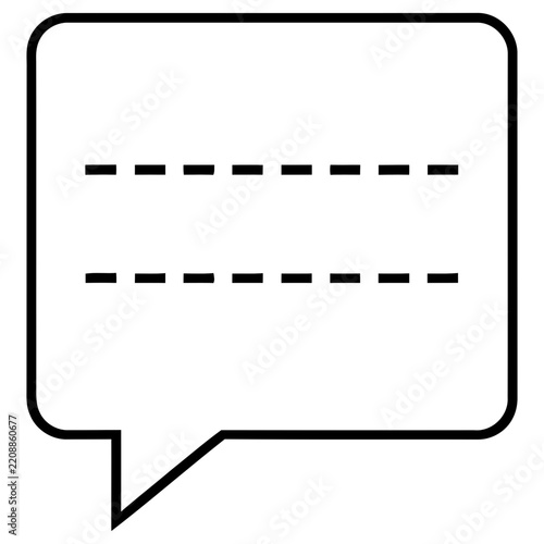 Speech bubble with dashed lines