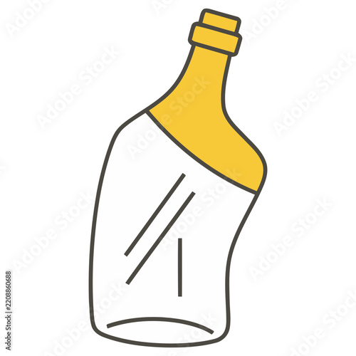 Stylized bottle with yellow neck