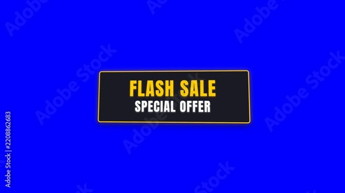Promotional flash sale special offer banners on blue background