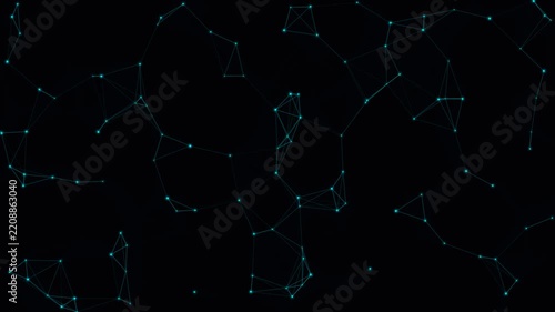 Abstract digital constellation network with glowing cyan points