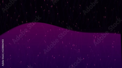 Abstract purple wavy background with shimmering particles in a grid