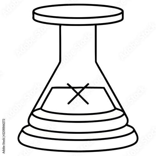 Outline of a laboratory flask with liquid