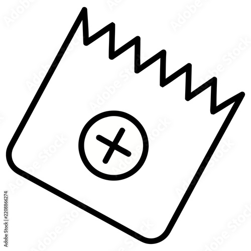 Paper bag with cross symbol