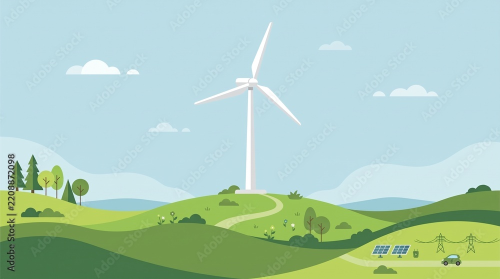 Fototapeta premium wind turbines farm