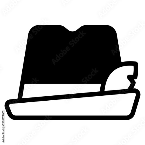 Vector illustration of a cowboy hat in flat style with beige and brown colors, suitable for western themes, fashion, or country branding projects.