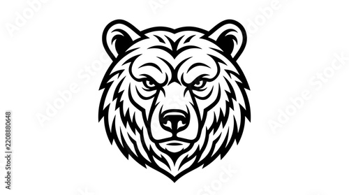 Bear Head Emblem Isolated
