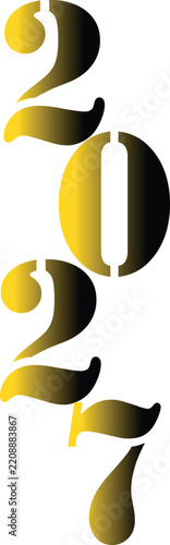 Vertical 2027 gold gradient typography for social media stories and calendar sidebars.