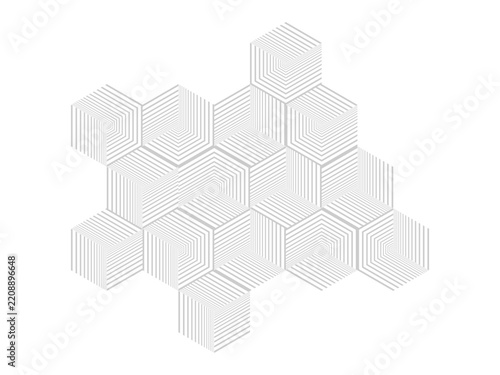 Hexagonal geometric grid pattern