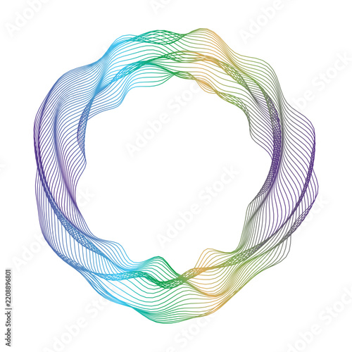 Abstract colorful concentric wave pattern