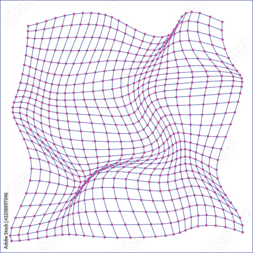 Distorted geometric grid mesh