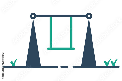 Swing icon. solid icon style. icon related to playground and park. recreation elements vector illustration