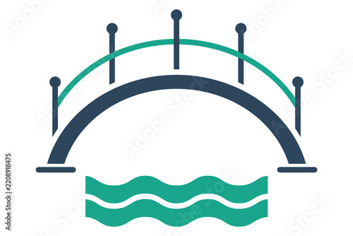 Bridge icon. solid icon style. icon related to architecture. places elements vector illustration